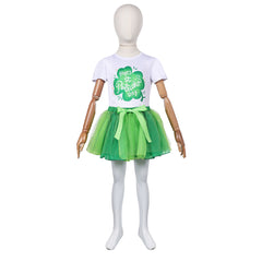 Kinder Mädchen Tutu Kleid Cosplay Kostüm Outfits St. Patrick’s Day Rock Set