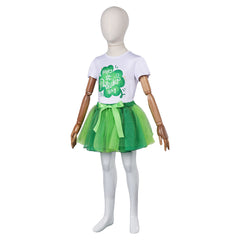 Kinder Mädchen Tutu Kleid Cosplay Kostüm Outfits St. Patrick’s Day Rock Set