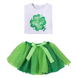 Kinder Mädchen Tutu Kleid Cosplay Kostüm Outfits St. Patrick’s Day Rock Set