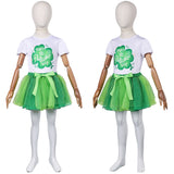 Kinder Mädchen Tutu Kleid Cosplay Kostüm Outfits St. Patrick’s Day Rock Set