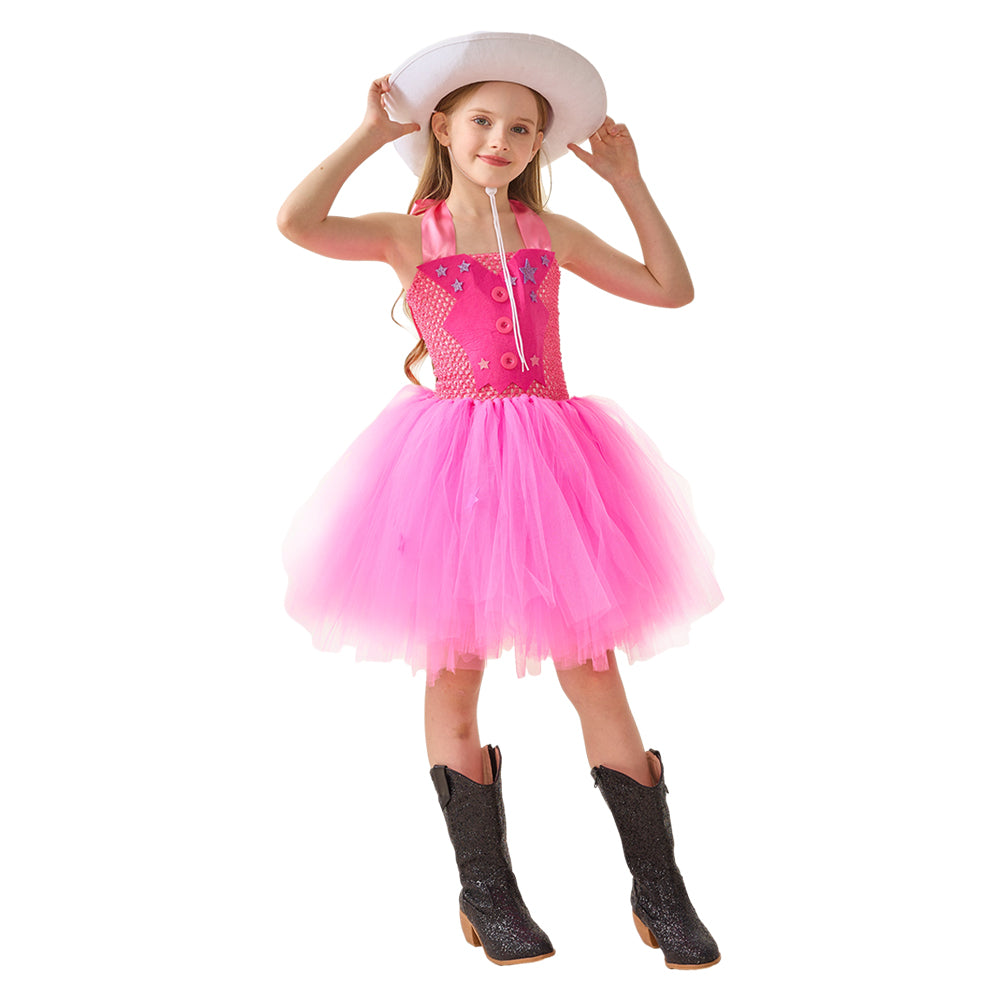 Kinder Mädchen Tutu Kleid Cowboy Cosplay Kostüm Outfits Halloween Karneval Anzug