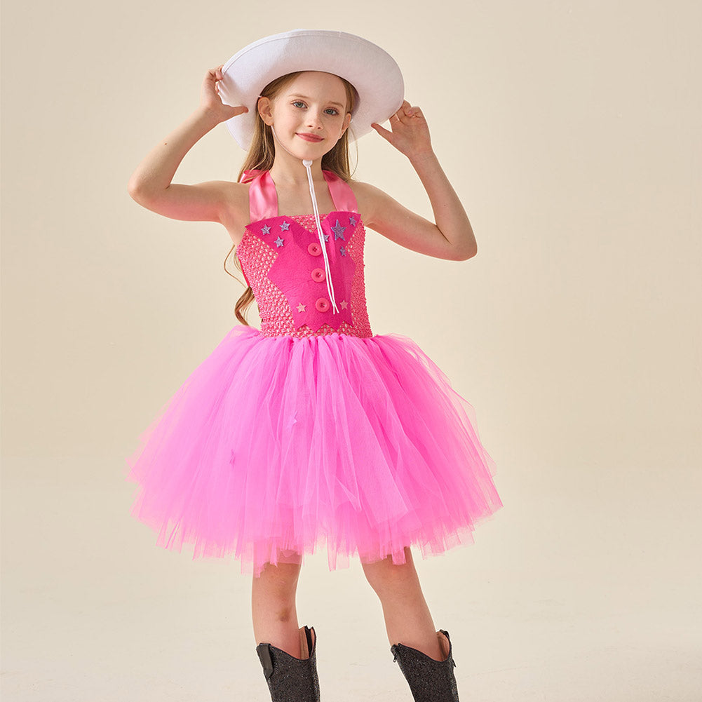 Kinder Mädchen Tutu Kleid Cowboy Cosplay Kostüm Outfits Halloween Karneval Anzug