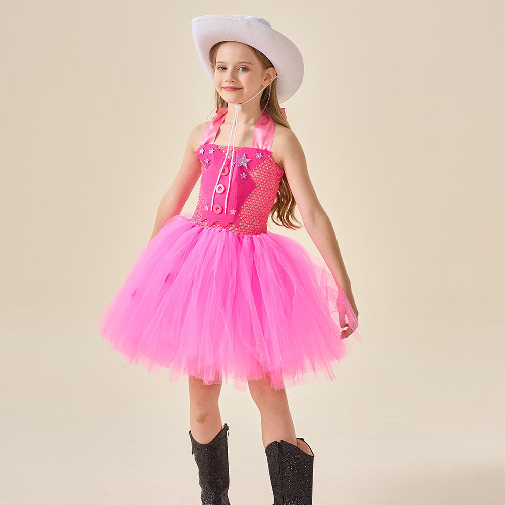 Kinder Mädchen Tutu Kleid Cowboy Cosplay Kostüm Outfits Halloween Karneval Anzug