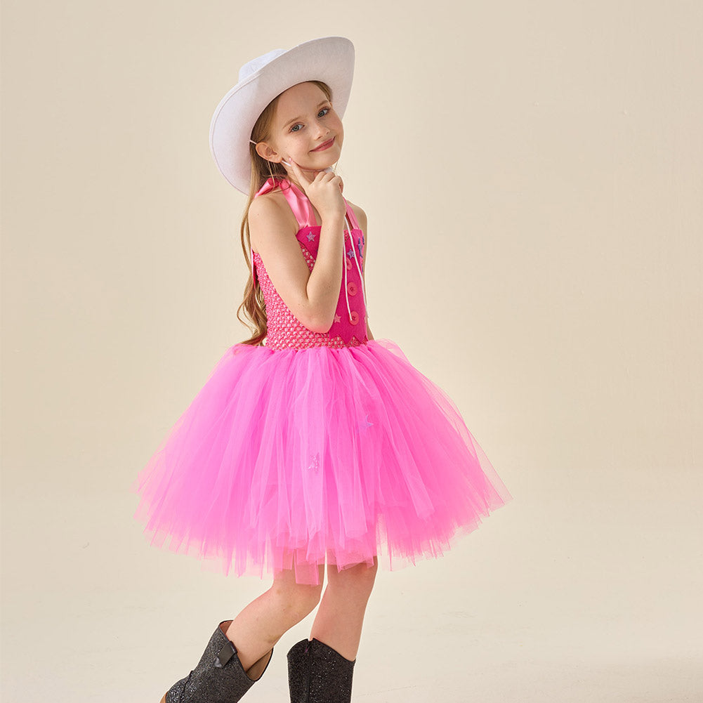 Kinder Mädchen Tutu Kleid Cowboy Cosplay Kostüm Outfits Halloween Karneval Anzug