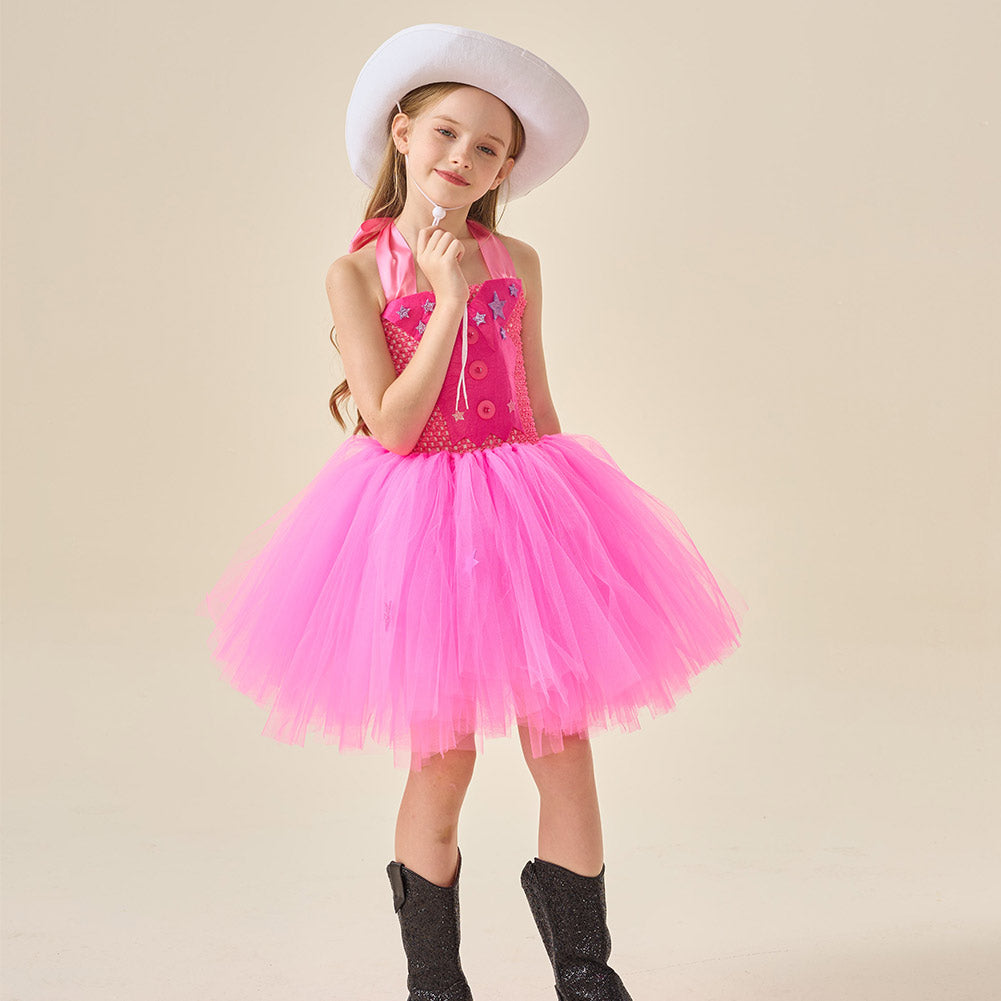 Kinder Mädchen Tutu Kleid Cowboy Cosplay Kostüm Outfits Halloween Karneval Anzug