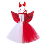 Kinder Mädchen tutu Kleid Engel Dämon Cosplay Kostüm Outfits Halloween Karneval Anzug