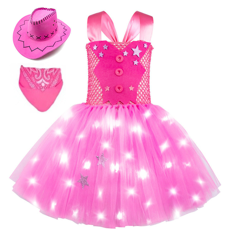 Kinder Mädchen tutu Kleid Hut rosa Schal Set prinzessin Cosplay Kostüm Outfits Halloween Karneval Anzug