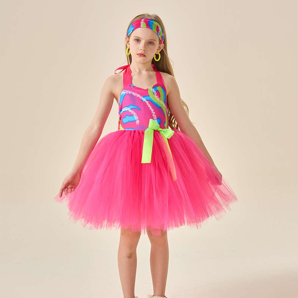 Kinder Mädchen Tutu Kleid rosa Kostüm Outfits 80er Jahre Workout Kostüm für kleine Mädchen