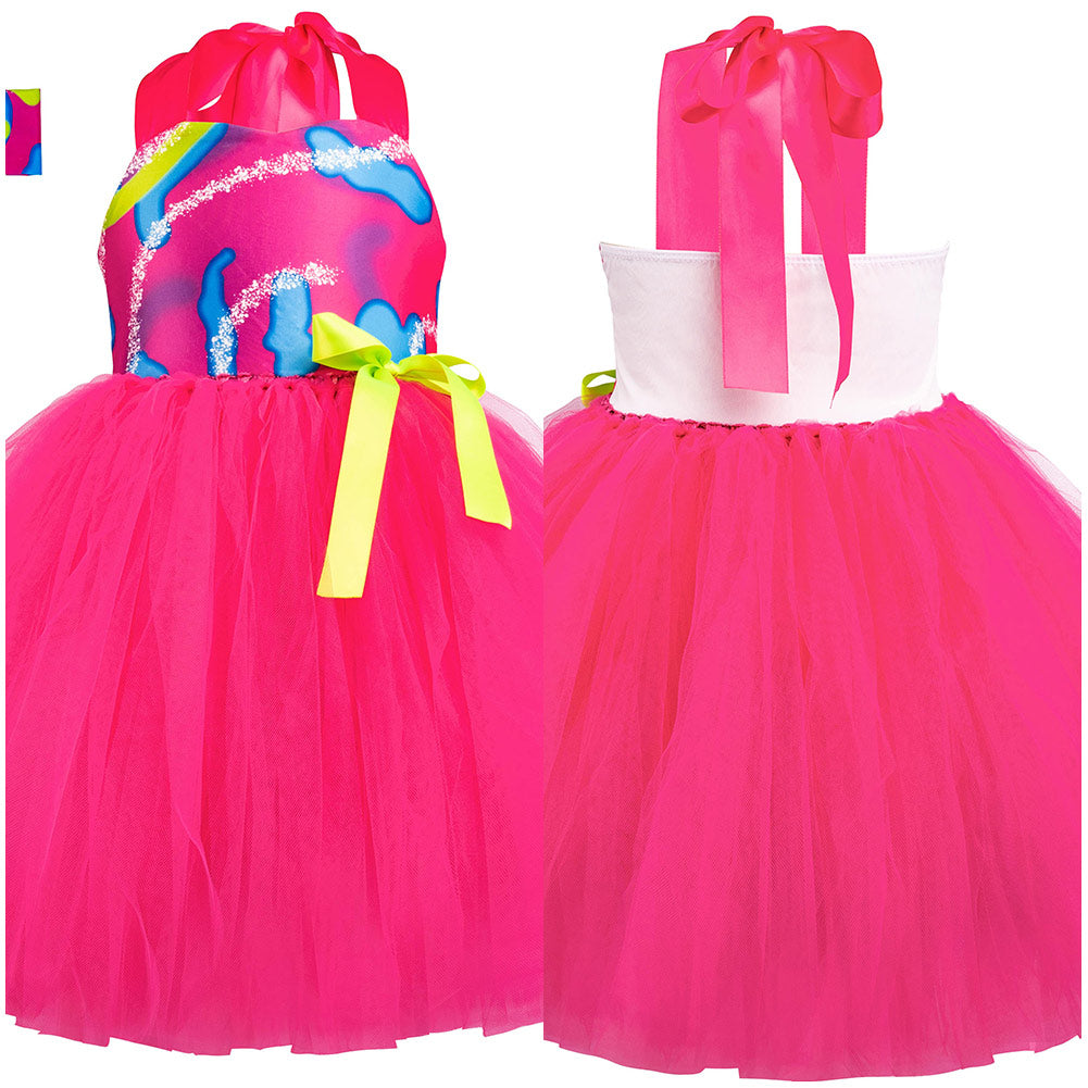 AJGEGJE 80er Jahre Outfit Damen - Neon Fitness Kostüm Mit Accessoires | Retro Party Cosplay