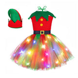 Kinder Mädchen tutu Kleid Weihnachten Kostüm Led Kleid Outfits