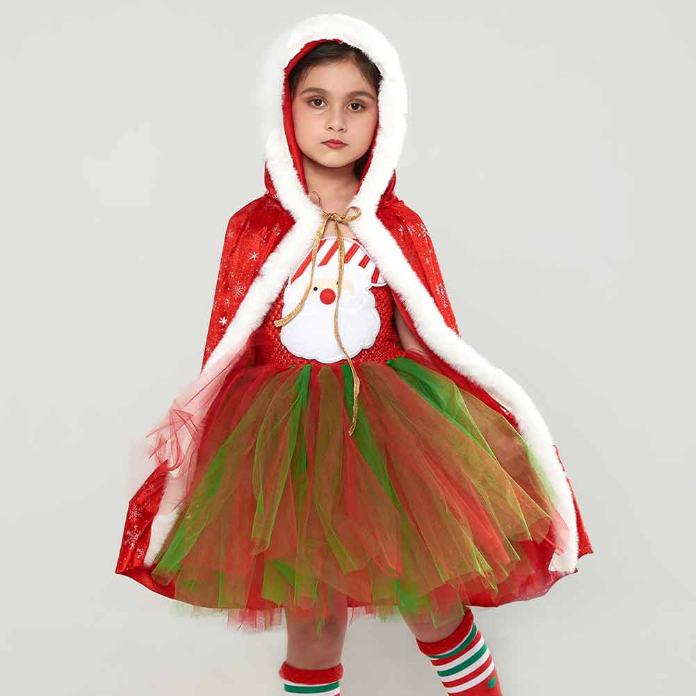 Kinder Mädchen Weihnachten Cosplay Kostüm Tutu Kleid Outfits Halloween Karneval Party Anzug