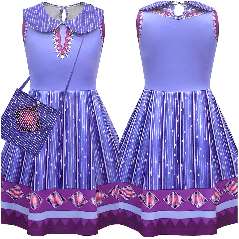 Kinder Mädchen Wish Asha Cosplay Kostüm Outfits Halloween Karneval Anzug Film