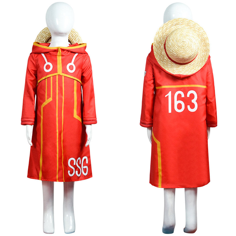 Kinder one piece Luffy Cosplay Kostüm Outfits Halloween Karneval Party Anzug  
