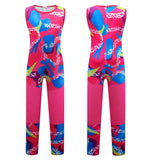 Kinder rosa Jumpsuit Halloween Outfit 80er Jahre Workout Kostüm Outfit