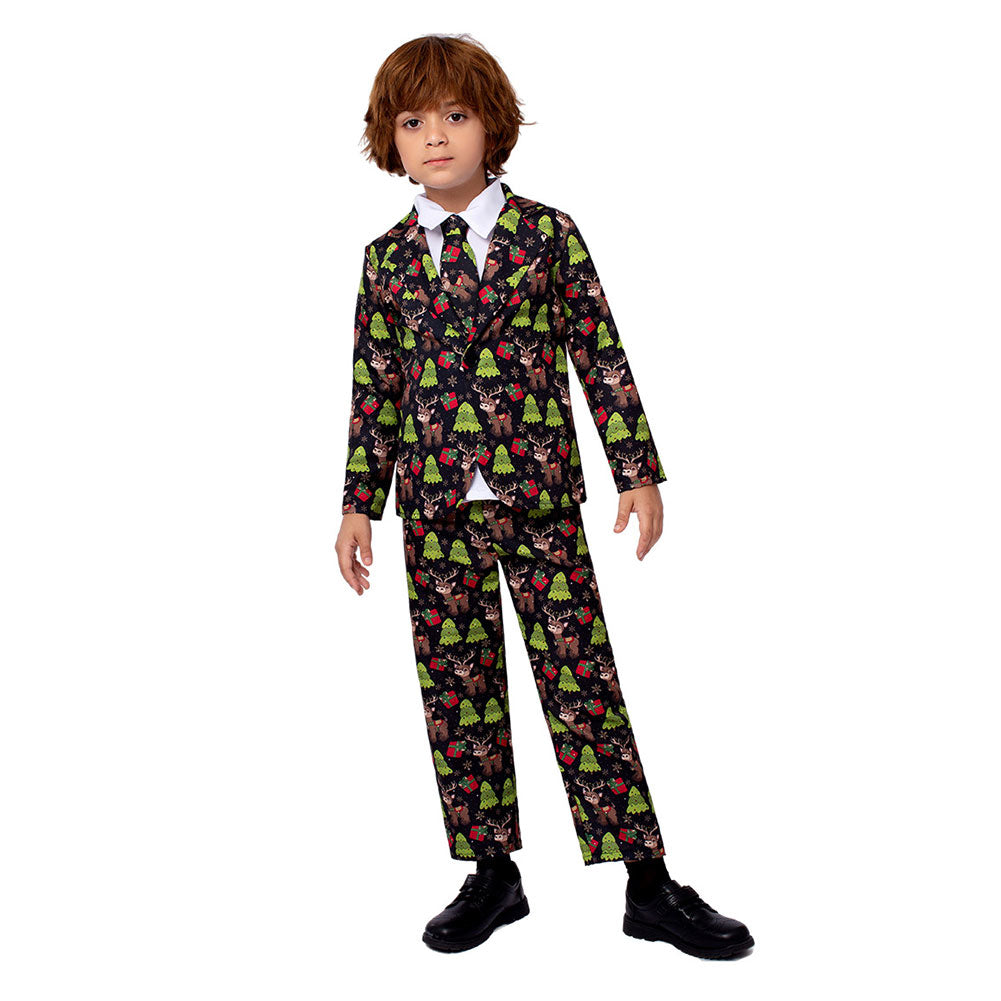 Kinder Weihnachten Elch Cosplay Kostüm Outfits Halloween Karneval Anzug