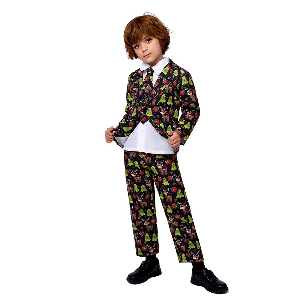 Kinder Weihnachten Elch Cosplay Kostüm Outfits Halloween Karneval Anzug
