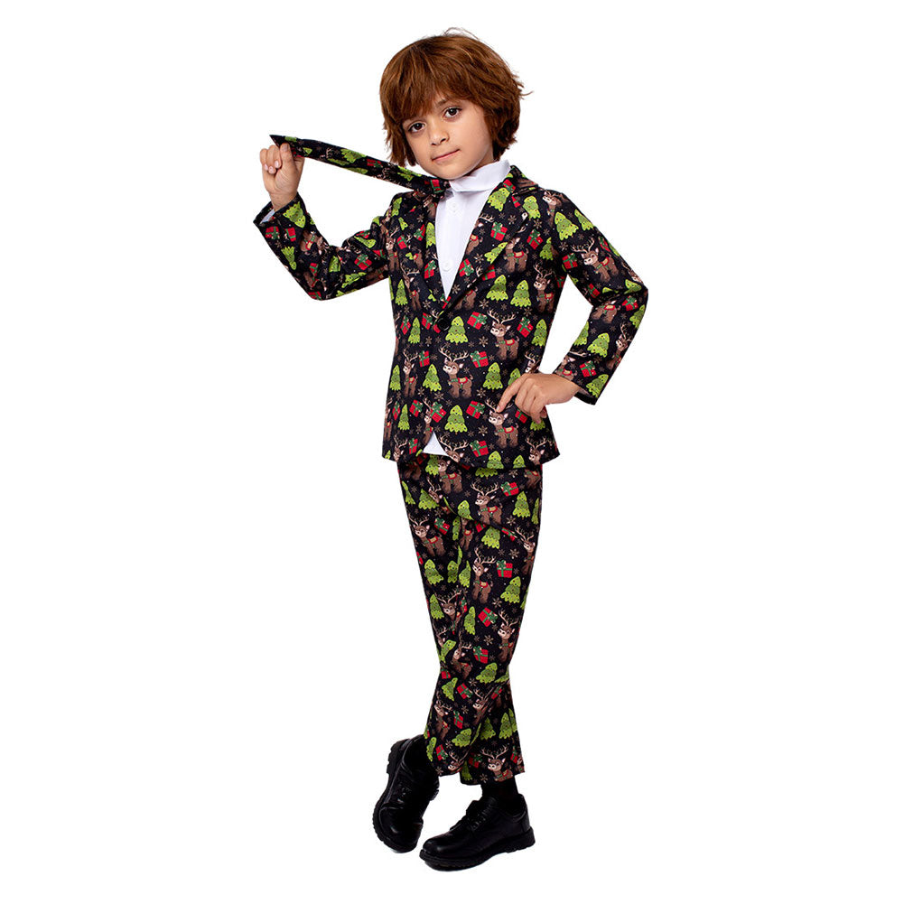 Kinder Weihnachten Elch Cosplay Kostüm Outfits Halloween Karneval Anzug