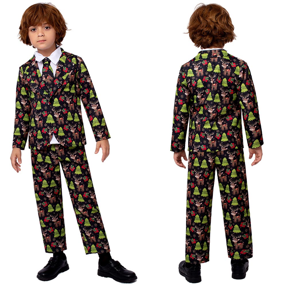 Kinder Weihnachten Elch Cosplay Kostüm Outfits Halloween Karneval Anzug