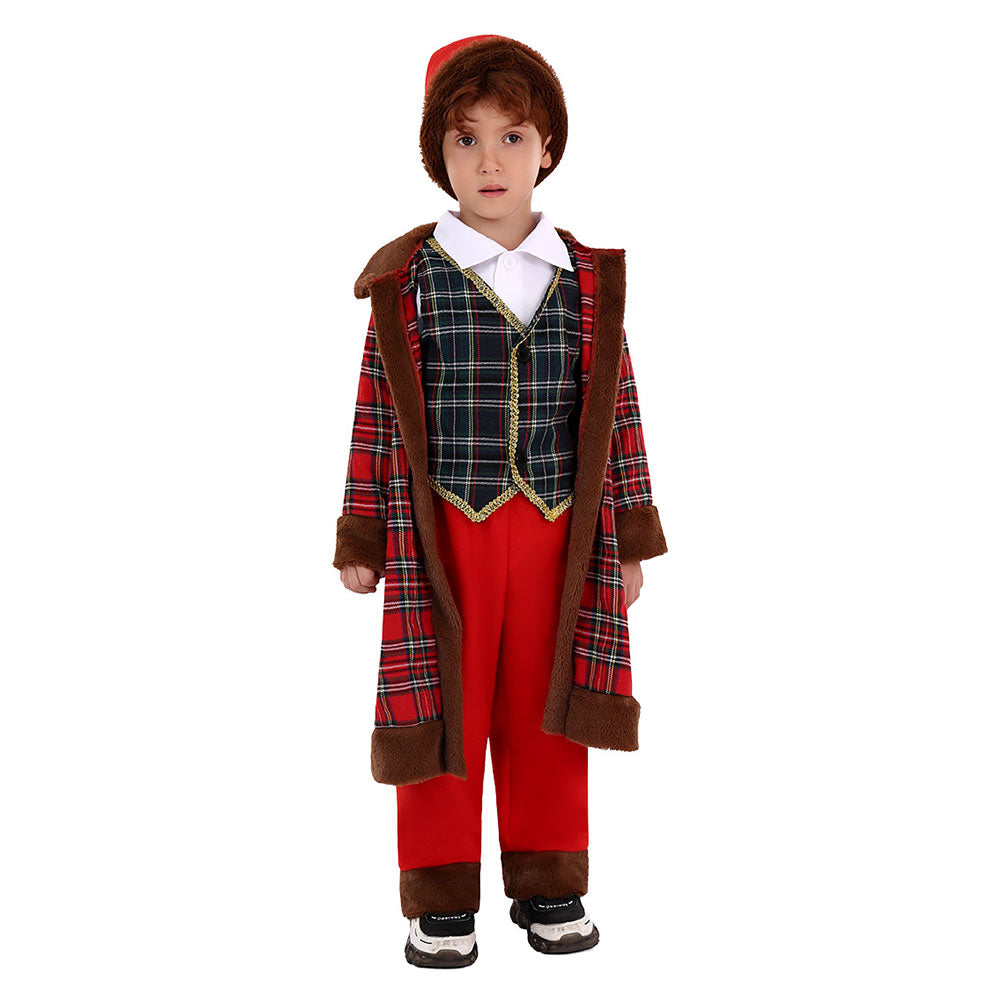 Kinder Weihnachten Schottland Kostüm Weihnachtsmann Cosplay Kostüm Outfits