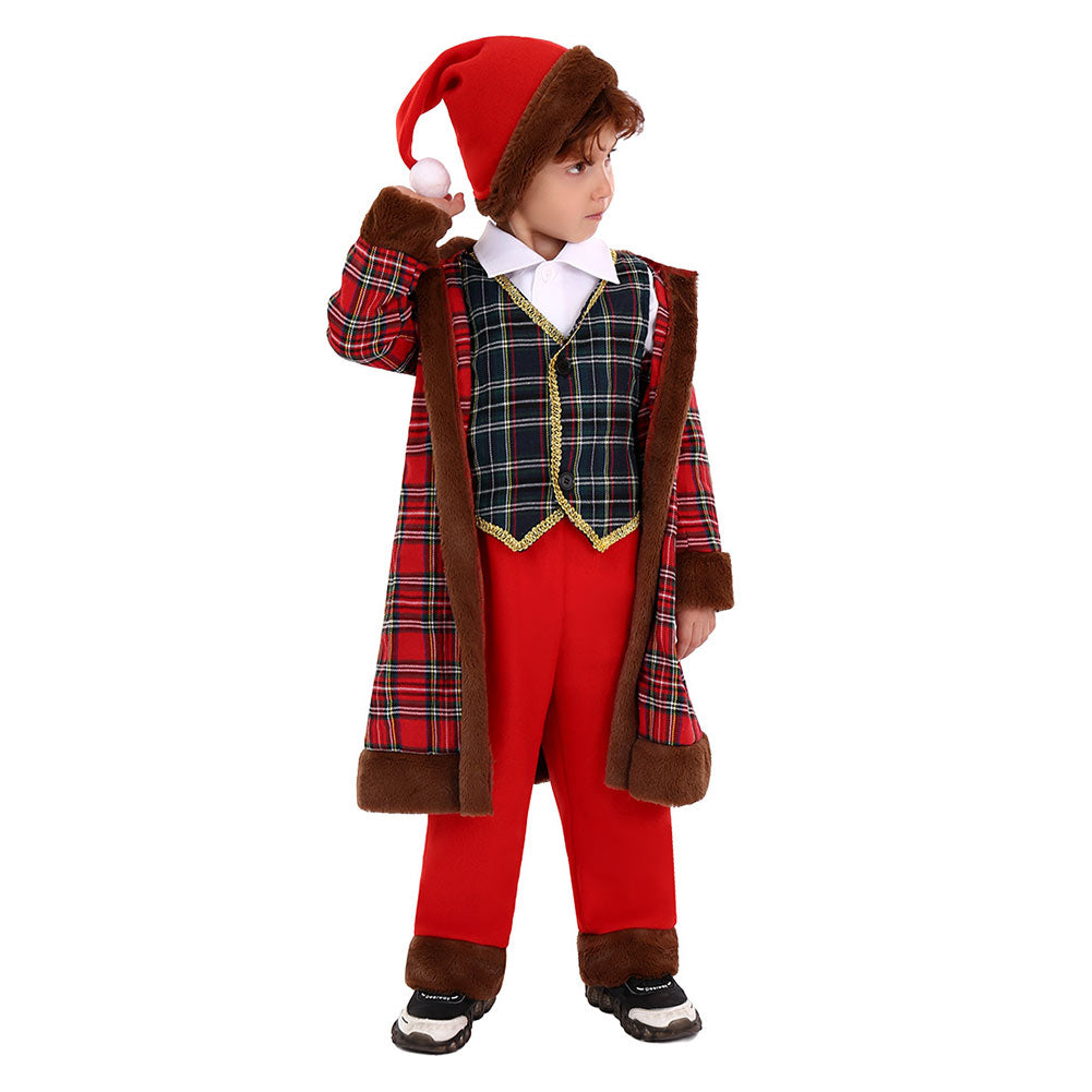 Kinder Weihnachten Schottland Kostüm Weihnachtsmann Cosplay Kostüm Outfits
