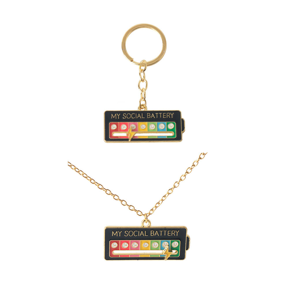 Meine soziale Batterie Halskette Cosplay Keychain Halskette Anhänger Collection Set Geschenke Kostüm Zubehör