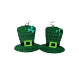 Saint St Patricks Day Grüner Hut Glückskostüm Zubehör Feier Karneval Requisiten für Irish Fun Party Hüte Halskette Ohrringe Set