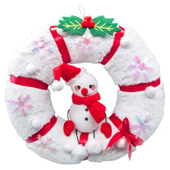 Schneemann Xmas Dekoration Kranz Weihnachten Plüsch Kranz Urlaub Türdekoration