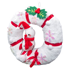 Schneemann Xmas Dekoration Kranz Weihnachten Plüsch Kranz Urlaub Türdekoration