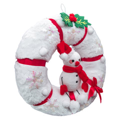 Schneemann Xmas Dekoration Kranz Weihnachten Plüsch Kranz Urlaub Türdekoration
