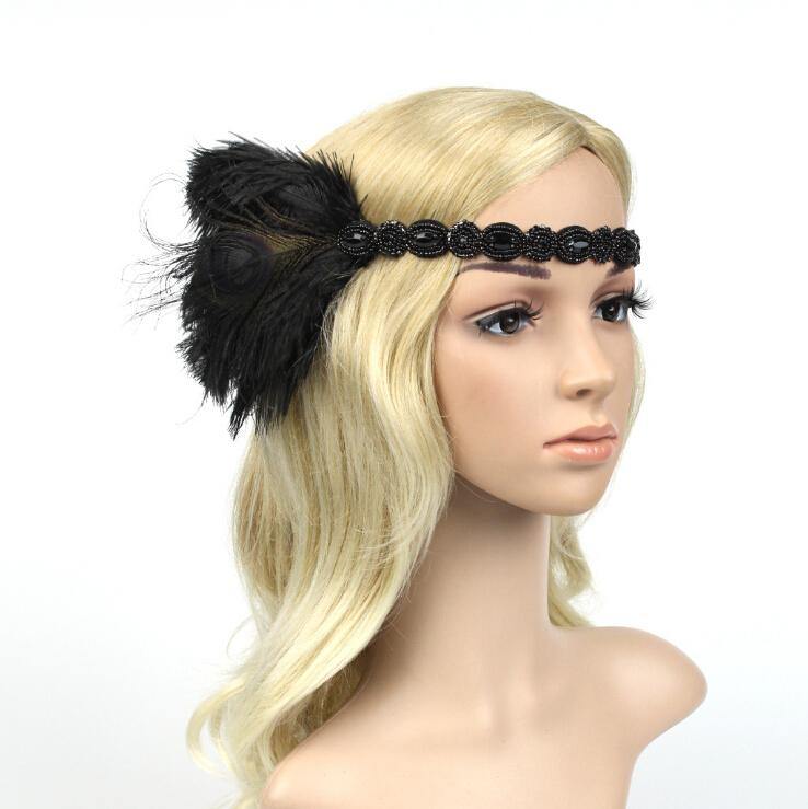 1920s Stirnband Damen Kostüm Accessoires 20er Jahre Flapper Feder Haarband Karneval Mottoparty - Karnevalkostüme