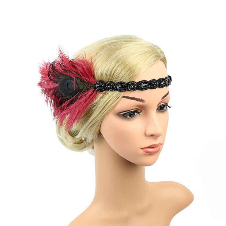1920s Stirnband Damen Kostüm Accessoires 20er Jahre Flapper Feder Haarband Karneval Mottoparty - Karnevalkostüme