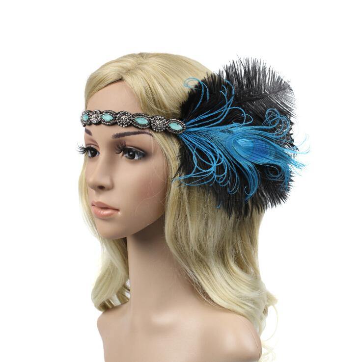 1920s Stirnband Damen Kostüm Accessoires 20er Jahre Flapper Feder Haarband Karneval Mottoparty - Karnevalkostüme