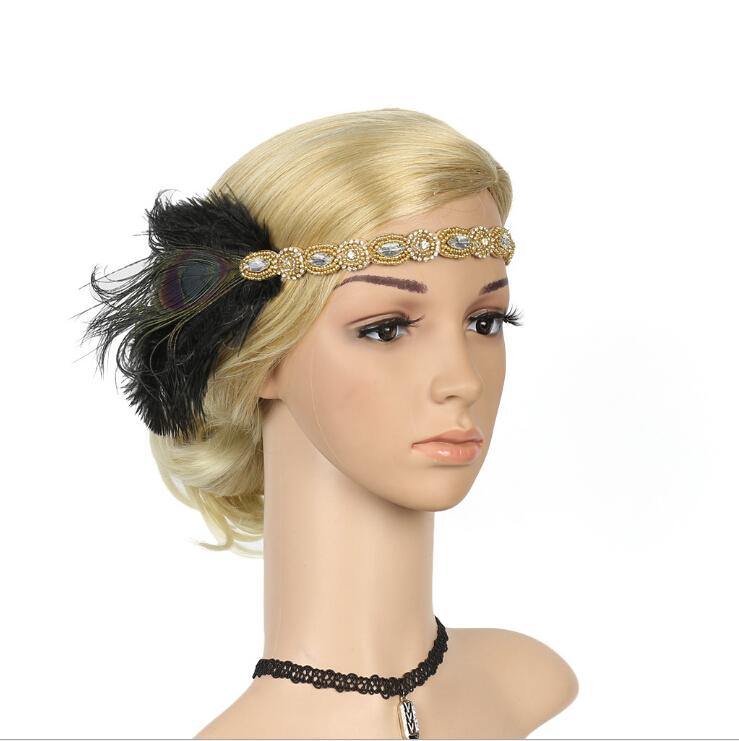 1920s Stirnband Damen Kostüm Accessoires 20er Jahre Flapper Feder Haarband Karneval Mottoparty - Karnevalkostüme