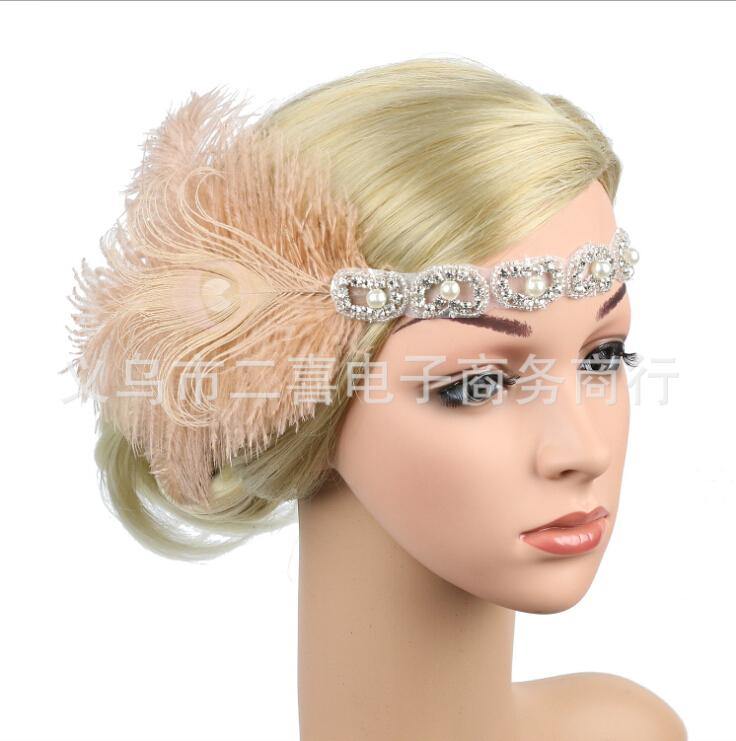 1920s Stirnband Damen Kostüm Accessoires 20er Jahre Flapper Feder Haarband Karneval Mottoparty - Karnevalkostüme