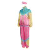 uinsex 80er Jahre Kostüm Cosplay Kostüm Outfits Halloween Karneval Party Anzug 2 Stück Windbreaker Outfits 80er Jahre Trainingsanzug