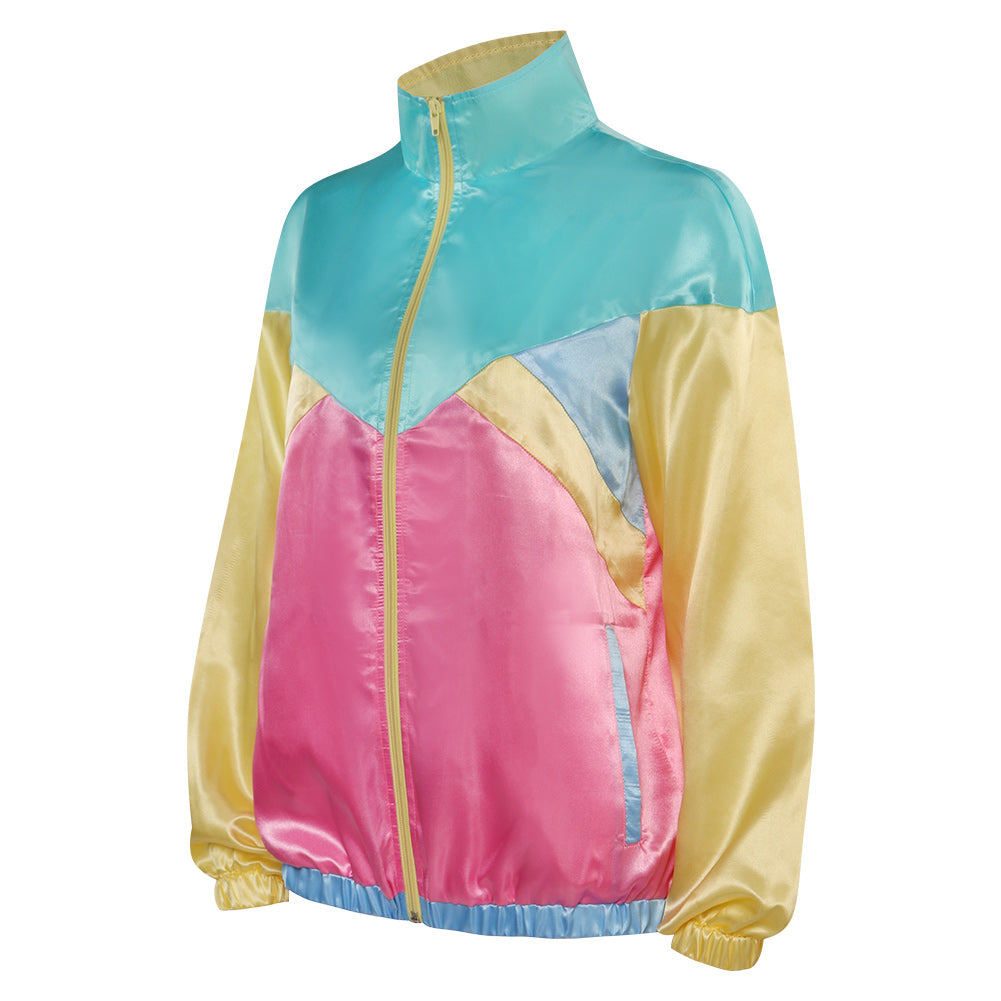 uinsex 80er Jahre Kostüm Cosplay Kostüm Outfits Halloween Karneval Party Anzug 2 Stück Windbreaker Outfits 80er Jahre Trainingsanzug