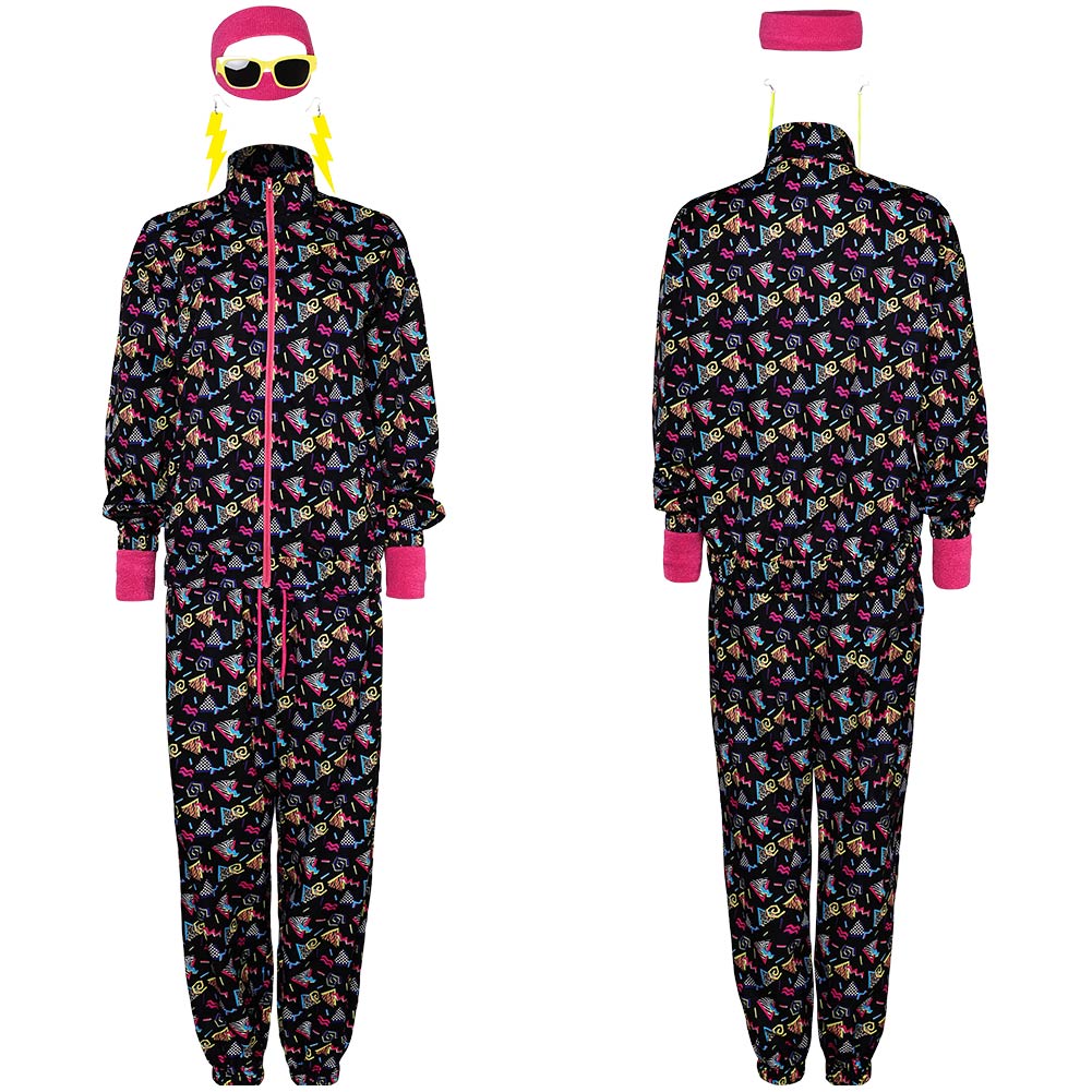 unisex 80er Jahre Workout Kostüm Cosplay Kostüm Outfits Halloween Faschingskostüm Halloween Cosplay Kostüm Outfit Set für Erwachsene