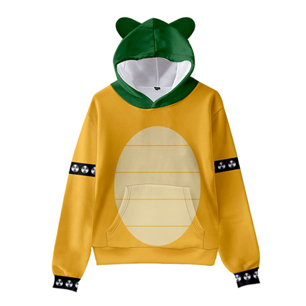 unisex Bowser Cosplay Hoodie 3D Druck Sweatshirt mit Kapuze Streetwear Pullover