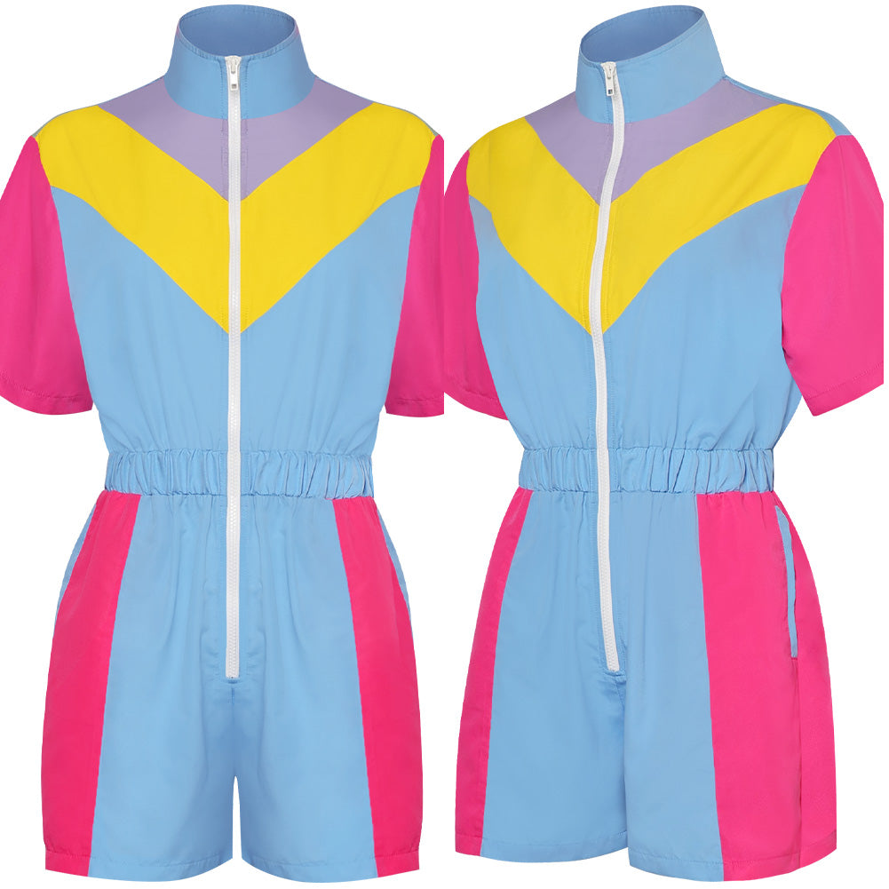 unisex Cosplay Kostüm Outfits Halloween Karneval Anzug Bunte Sportbekleidung 80er 90er Jahre Trainingsanzüge Set