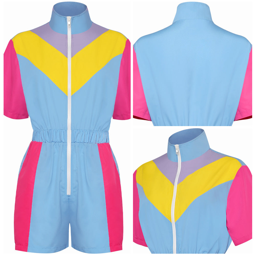 unisex Cosplay Kostüm Outfits Halloween Karneval Anzug Bunte Sportbekleidung 80er 90er Jahre Trainingsanzüge Set