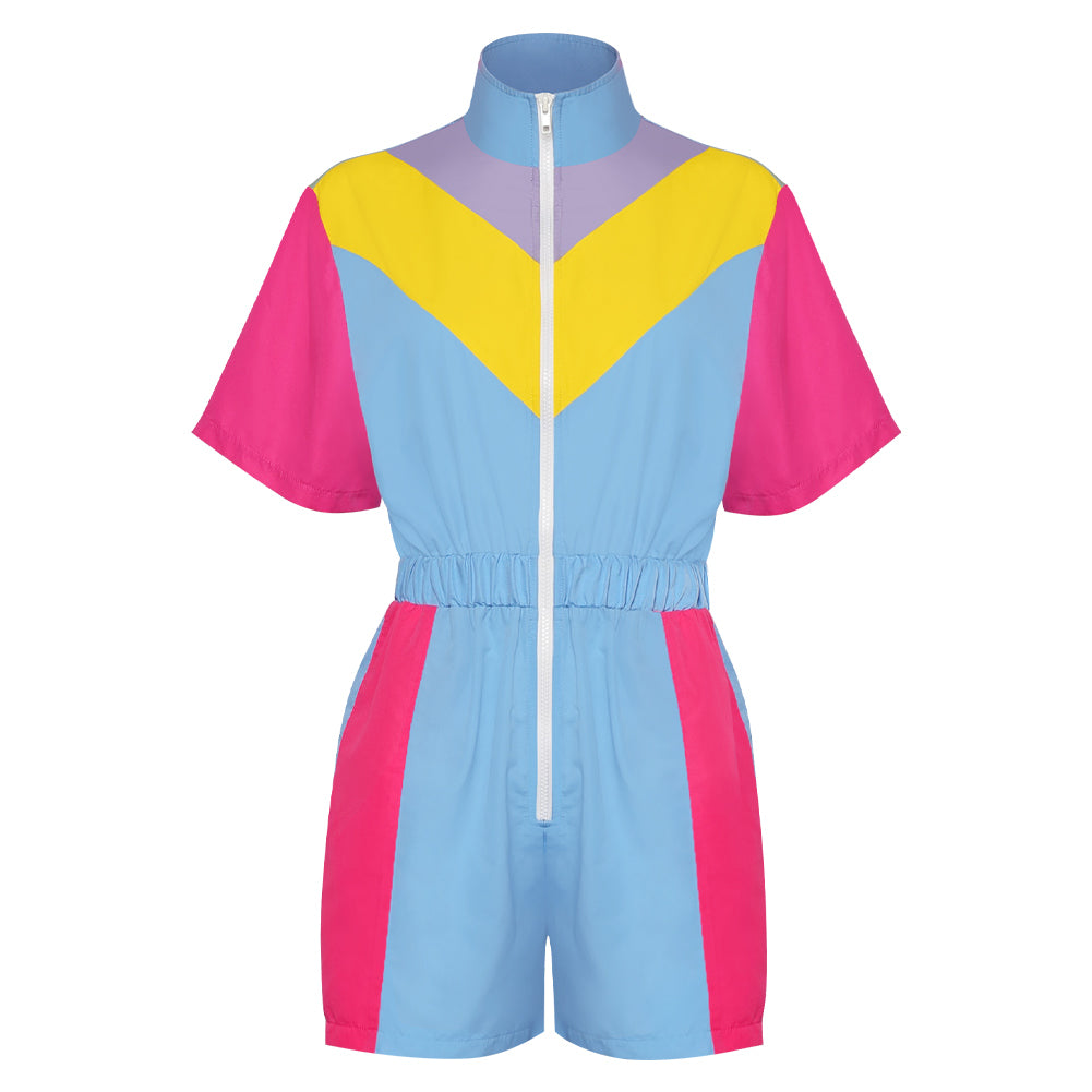 unisex Cosplay Kostüm Outfits Halloween Karneval Anzug Bunte Sportbekleidung 80er 90er Jahre Trainingsanzüge Set