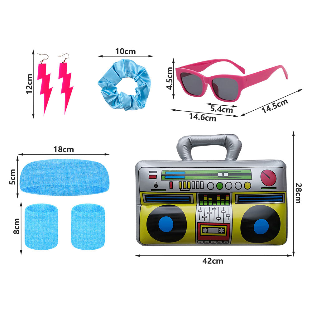 unisex Cosplay Kostüm Outfits Halloween Karneval Anzug Bunte Sportbekleidung 80er 90er Jahre Trainingsanzüge Set
