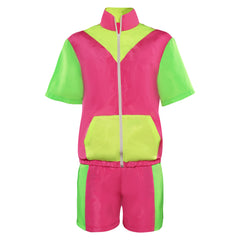  unisex Cosplay Kostüm Outfits Halloween Karneval Verkleidung Anzug Jogginganzüge Set 2 Stück Outfits 80er 90er Jahre Trainingsanzüge Set