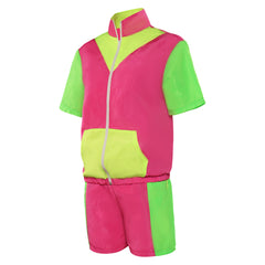  unisex Cosplay Kostüm Outfits Halloween Karneval Verkleidung Anzug Jogginganzüge Set 2 Stück Outfits 80er 90er Jahre Trainingsanzüge Set