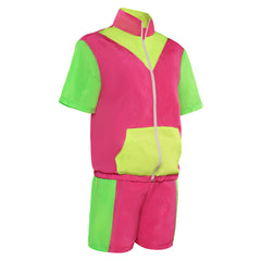 unisex Cosplay Kostüm Outfits Halloween Karneval Verkleidung Anzug Jogginganzüge Set 2 Stück Outfits 80er 90er Jahre Trainingsanzüge Set