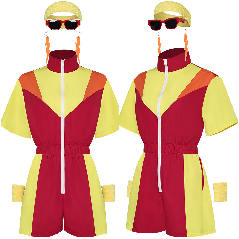 unisex Jumpsuit Farbige Sportkleidung Kostüm Outfits Halloween Karneval Anzug 80er 90er Jahre Trainingsanzüge Set