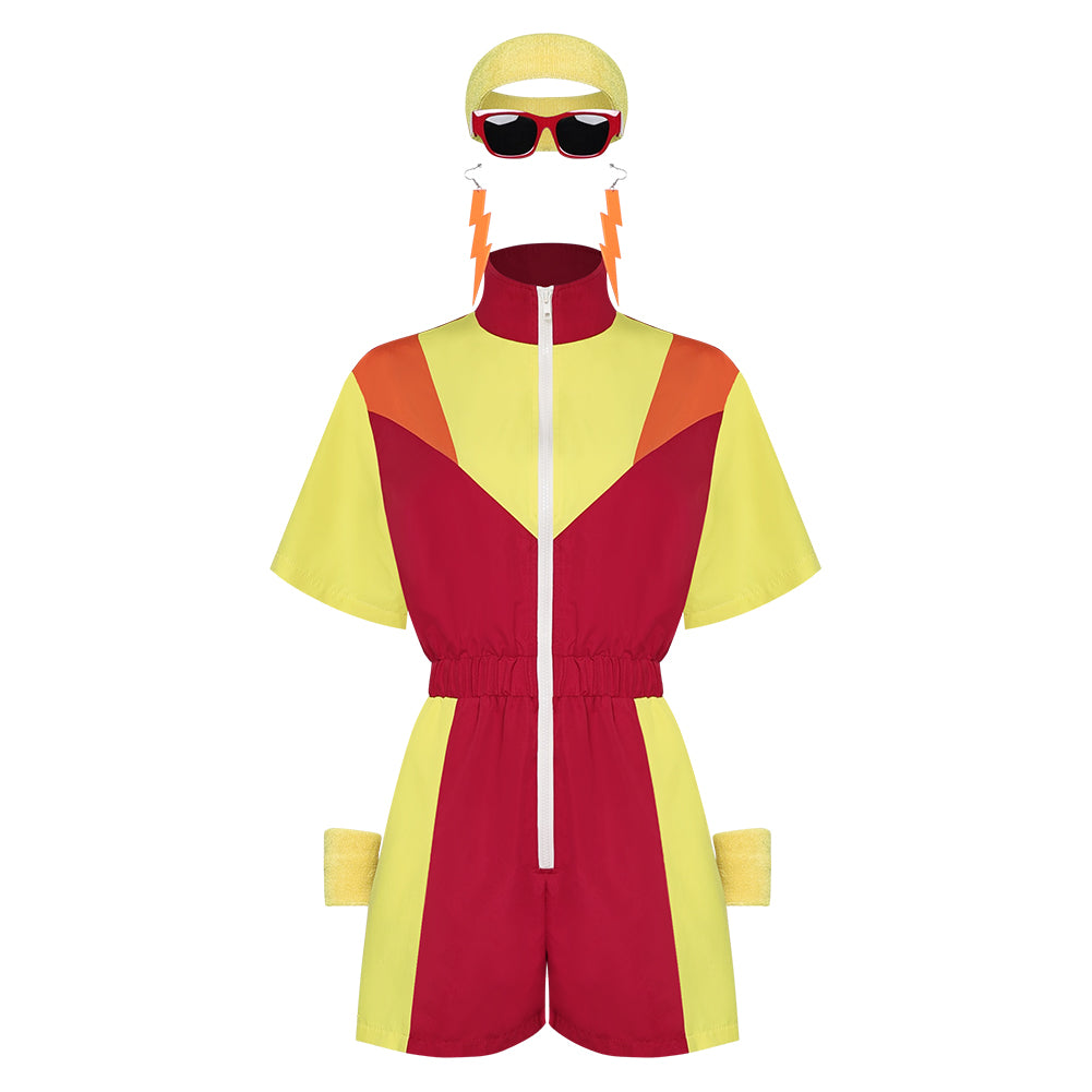 unisex Jumpsuit Farbige Sportkleidung Kostüm Outfits Halloween Karneval Anzug 80er 90er Jahre Trainingsanzüge Set