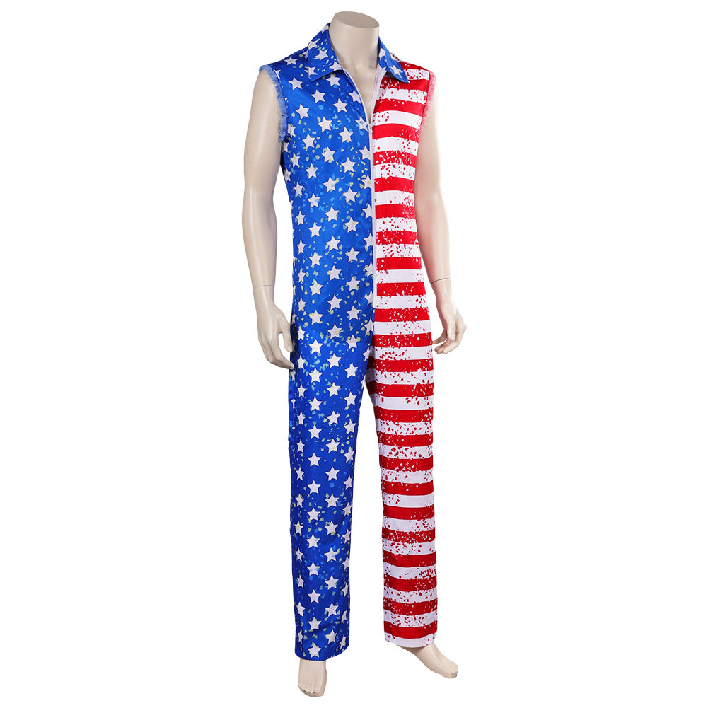 unisex Jumpsuit Halloween Stars and Stripes Cosplay Kostüm Outfits Halloween Karnevalskostüm