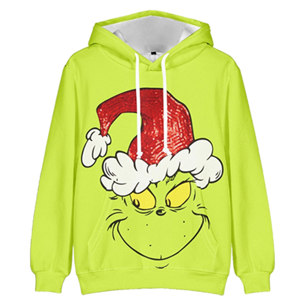 Weihnachten Cosplay grün Hoodie 3D Druck Kapuzen-Sweatshirt Streetwear Pullover