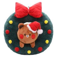 Weihnachtsbär Weihnachten Plüsch Kranz Plüschtiere Cartoon Soft Stuffed Dolls Maskottchen Geburtstag Weihnachten Geschenk